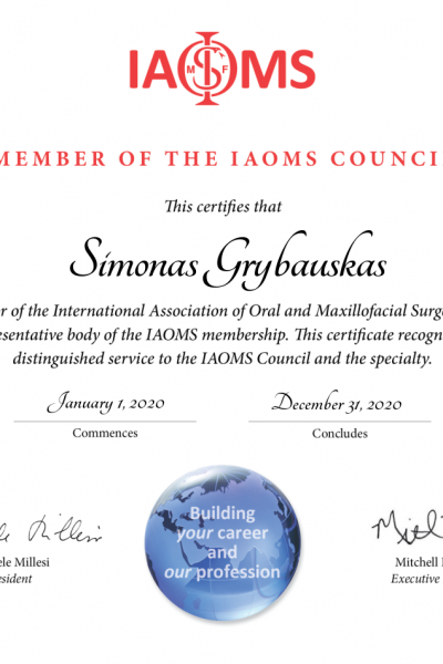 2020 IAOMS Councilor member